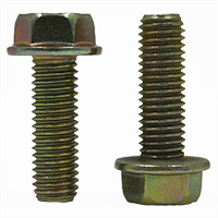 25-Pack M6-1.0 Flange Nuts, Grade 10.9 Yellow Zinc - 6mm Hex Nuts With Smooth Bottom