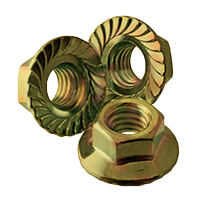7/16-14 Serrated Flange Nut Yellow Zinc | 7/16-14 Serrated Flange