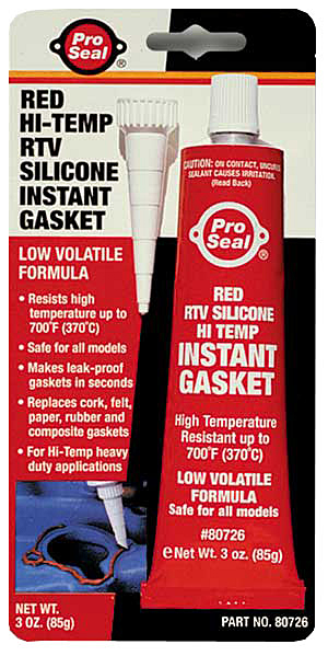 80726PS Pro Seal Red Hi-Temp Silicone Gasket Maker 3 oz Tube
