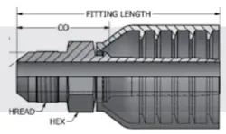 JIC 37° Solid Male Stem - 1W