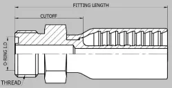 Solid Male Flat Face O-Ring Seal Stem - KT