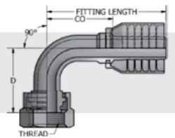 Metric Swivel Female w/ O-Ring DIN Light 90° -1W