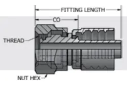 Metric Swivel Female Stem DIN 20078 Heavy Straight w/ O-Ring and 12/30° Univ. Cone