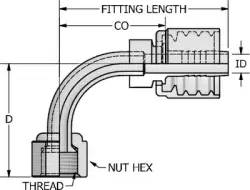 JIC 37° Swivel Female Stem 90° Bent Tube Medium Drop