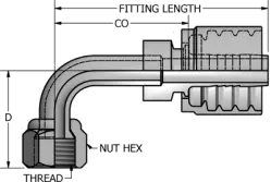 JIC 37° Swivel Female Stem 90° Bent Tube Short Drop Crimp Style