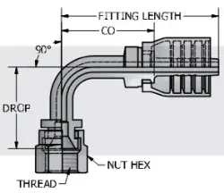 Komatsu Style Swivel Female Stem 90° Seat