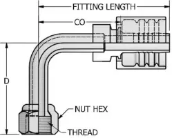 JIC 37° Swivel Female Stem 90° Bent Tube Medium Drop Crimp Style