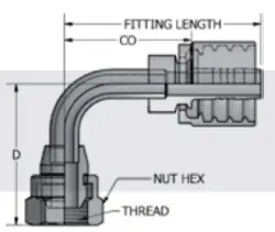 BSPP Swivel Female Stem 30° Cone 90° Bent Tube