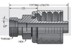 Solid Male Stem DIN 20078 Light 12° Seat