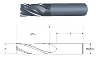2 - FLUTE, STUB LENGTH, SQUARE END, VARIABLE HELIX
