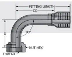 JIC 37° Swivel Female Stem 90° Bent Tube Medium Drop - 1W