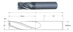 7 - FLUTE, STUB LENGTH, CORNER RADIUS