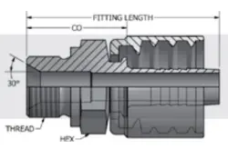 BSPP Solid Male Stem 30° Seat