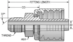 JIC 37° Solid Male Stem