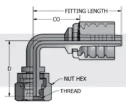 Metric Swivel Female Stem DIN 20078 Light 90° Bent Tube with O-Ring