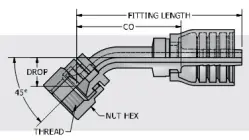 Komatsu Style Swivel Female Stem 45° Seat