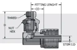 ORB Swivel Male - 90° One-Piece