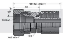 Komatsu Style Swivel Female Stem 30° Seat