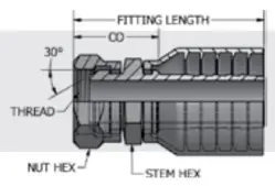 BSPP Swivel Female Stem 30° Cone - 1W